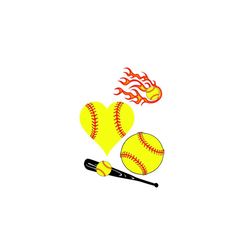 softball heart, softball heart svg, svg file, softball svg files, cricut, silhouette cameo, scanncut, softball clipart,