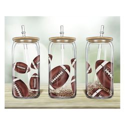 leopard football 16oz libbey glass png, sport libbey glass, leopard png, sport png, sport sublimation design, digital do