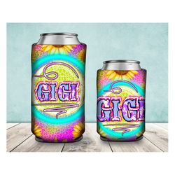 western gigi can cooler png sublimation design, gigi can holder, western gigi  12oz. can cooler template, can cooler sub