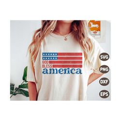 god bless america svg png, 4th of july svg, distressed independence day png, vintage american woman shirt, svg files for