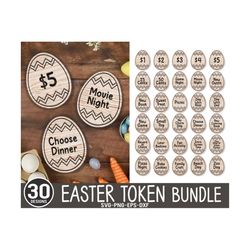 30 redeemable easter token svg, kids easter laser files, easter coin svg, easter egg prizes, easter coin, kids laser, gl