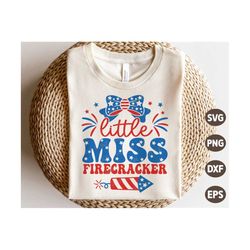 little miss firecracker svg png, retro 4th of july svg, patriotic svg, fourth of july, american girl shirt, svg files fo