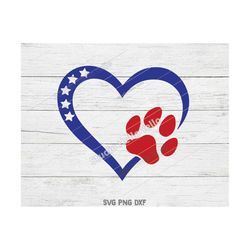patriotic heart paw svg, 4th of july svg, dog svg, heart svg, american flag svg, flag,patriotic,dog,dogs,dog mom,4th of