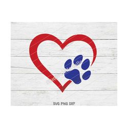 patriotic heart paw svg, 4th of july svg, dog svg, heart svg, american flag svg, flag,patriotic,dog,dogs,dog mom,4th of