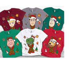 disney toy story characters christmas costume shirt, santa reindeer christmas shirt, custom disneyland christmas matchin