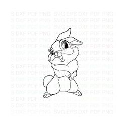 missbunny outline svg dxf eps pdf png, cricut, cutting file, vector, clipart - instant download