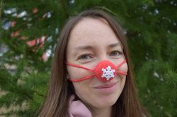 snowflake nose warmer. stocking stuffer. xmas bf gag gift.