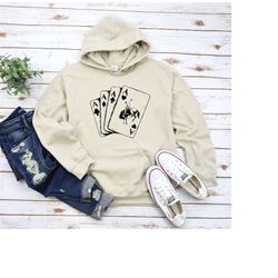 Hoodie, Ace Cards Cowboy, Hooded Sweatshirt, Country Girl, Desert Cactus, Playing Card Games, Southern Rodeo, Ranch, Yel