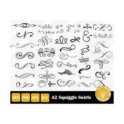 Swirl SVG, Swirl Silhouette, Flourish Svg, Swoosh Svg,Decorative Svg, Swirl  Bundle - Crella