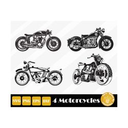 4 motorcycle svg, motorbike svg, motorcycle vector, motorcycle cut file, motorcycle clipart, harley svg, easy cut, insta