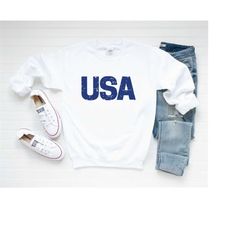 4th of July sweatshirt USA shirt womens 4th of july Distressed USA shirt 4th of july patriotic shirt,red white and blue