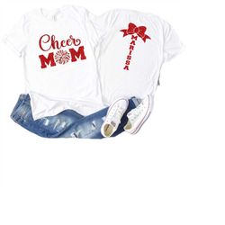 glitter cheer mom shirt, personalized cheer shirt, cheer bling, cheer spirit wear, cheer mama tshirt, cheer mom gift