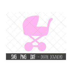 baby stroller svg, baby svg, baby stroller clipart, baby pushchair cut file, baby pram png, dxf, baby cricut silhouette