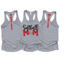 glitter softball mom shirt softball mom tank tops custom softball tank top, personalized softball number softball shirts