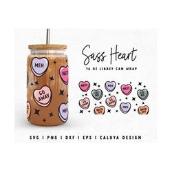 16oz libbey can wrap svg | heart candy svg | valentine libbey can svg | glass can wrap svg | v-day svg | cup wrap cricut