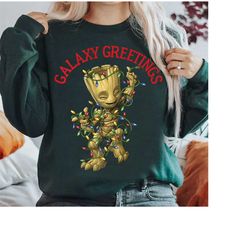 marvel christmas groot galaxy greetings shirt, marvel groot xmas lights, disneyland christmas matching family shirts, ch