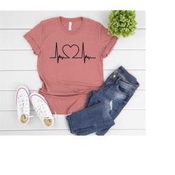 heartbeat love shirts, couples shirts, love arrows shirt, gift for girlfriend, bridal shower gift, valentines shirt, lov