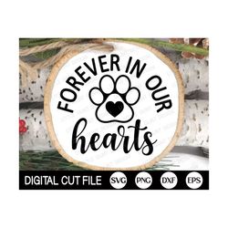 pet christmas ornament svg, forever in our hearts, dog christmas monogram, cat ornaments cut file, pet memorial, shirt,