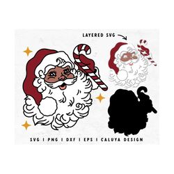 vintage santa svg | african american santa | black santa claus svg | retro christmas svg | vintage christmas svg | cricu