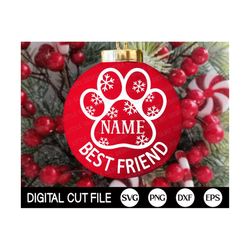 pet christmas ornament svg, dog christmas monogram, best friend, cat ornaments cut file, pet memorial, arabesque tile, s