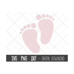 baby feet svg, pink baby footprint svg, baby footprint clipart, baby feet cut file, baby feet png, dxf, baby cricut silh