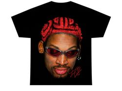 dennis rodman t-shirt | rare black homage vintage rap tee hip hop style | chicago bulls scottie pippen the last dance