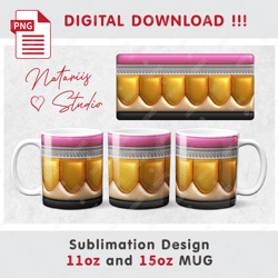 3d inflated puffy bubble pencil school pattern - 11oz 15oz mug - sublimation mug wrap