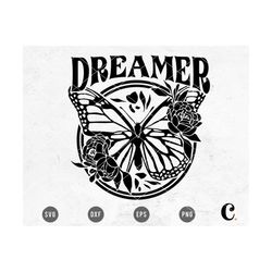 dreamer svg | butterfly svg | butterfly shirt svg | botanical svg | vintage rose svg | vintage biker svg cut file cricut