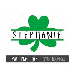 shamrock svg, st. patricks day svg, shamrock split name frame svg, shamrock clover svg, lucky clover svg, cricut silhoue