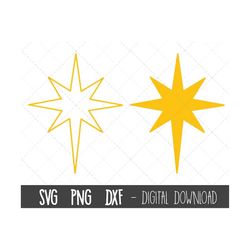 north star svg, star of bethlehem svg, star svg, star clipart, holiday clipart, christmas svg, star svg bundle, star cri