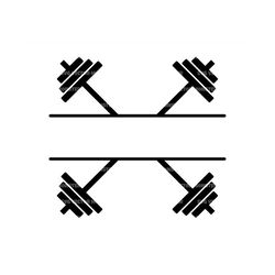 barbell split name frame svg, barbell monogram, bodybuilding svg. vector cut file cricut, silhouette, pdf png eps dxf, d