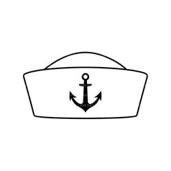 sailor hat svg, nautical hat, navy hat, ship anchor, boat hat, ship hat. vector cut file silhouette, cricut, pdf png dxf