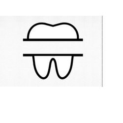 tooth split monogram, tooth monogram svg, digital download,  svg, png, dxf, eps  teeth, dentist, tooth name frame, tooth