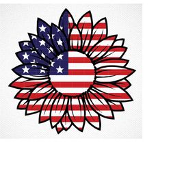 patriotic sunflower svg, 4th of july svg, american flag svg, usa svg dxf eps, america svg, girls, memorial day, silhouet