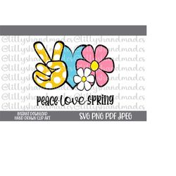 peace love spring svg files, spring png, spring clipart, spring vector, spring sublimation designs, spring shirt svg, sp