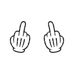 cartoon middle fingers svg, fuck you svg, fuck off svg. vector cut file for cricut, silhouette, pdf png eps dxf, decal,