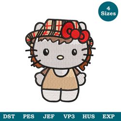 hello kitty machine embroidery design 4 sizes, girl embroidery file, cute kids children embroidery, children embroidery