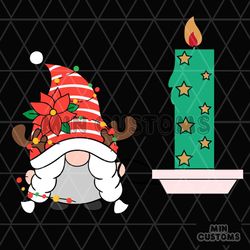 gnome christmas ornament candle svg, christmas svg, candle svg