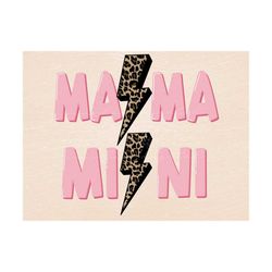 mama and mini leopard print lightening strike png sublimation design download, little girl png, png for girls, mommy and