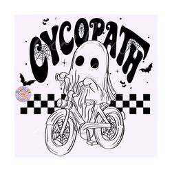 cycopath png-halloween sublimation digital design download-bicycle png, ghost png, spooky season png, vintage png, trend