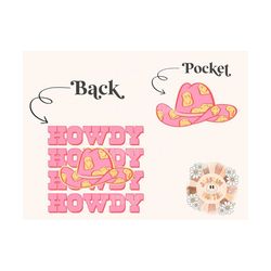 howdy png pocket and back bundle-cowgirl sublimation digital design download-front and back png bundle, pocket png, cowg