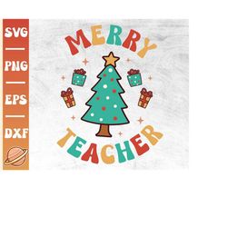 Merry Teacher Svg | Teacher Christmas Svg | Teacher Appreciation Gift | Christmas Svg File For Cricut | Teacher Shirt |