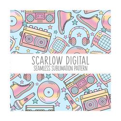 seamless retro pattern-sublimation design download-80s seamless pattern, 90s retro sublimation, 80s sublimation designs,