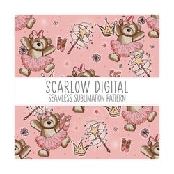 teddy bear seamless pattern-valentines day sublimation digital design download-valentines seamless pattern, dance sublim