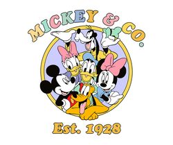 mickey and friends svg png, mickey & co est. 1928 png svg