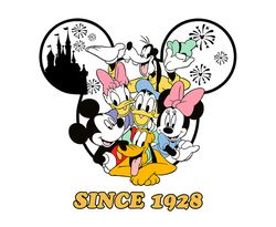 mickey since 1928 svg, vintage mickey, mickey and co svg, vintage minnie and friends svg, retro since 1928