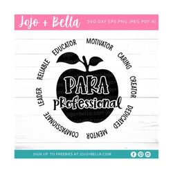 paraprofessional svg, paraprofessional shirt svg, back to school svg, school svg, paraprofessional teacher svg, svg desi