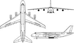 antonov an 124 3 view svg vector outline file for laser engraving, cnc cutting, cricut laser  outline vector svg file