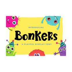 bonkers font, kids font, cute font, playful font, modern font, block font, fonts for cricut, cricut font, display font,