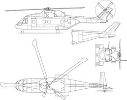 augusta westland aw101 3 view  svg vector outline file for laser engraving, cnc cutting, cricut laser vector  file